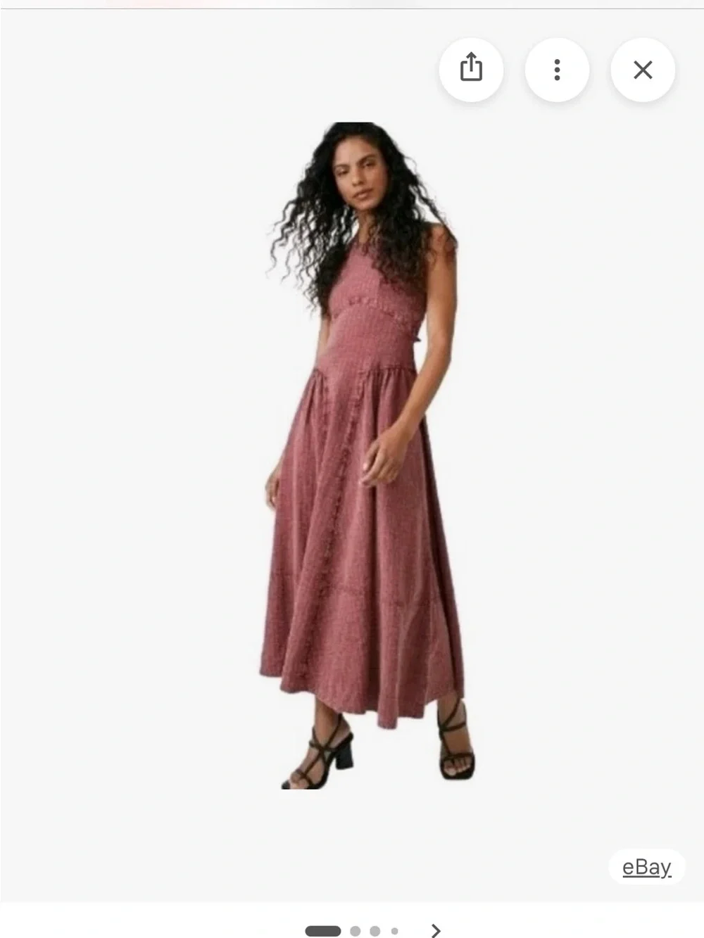 FREE PEOPLE S Small Mind Over Matter brick, red halter tie back maxi dress - Picture 4 of 9